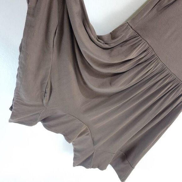 Nicole Bridger Gray-Brown Jersey Asymetric Hem Sleeveless Dress - Picture 7 of 10